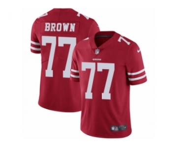 Men's Nike San Francisco 49ers #77 Trent Brown Vapor Untouchable Limited Red Team Color NFL Jersey