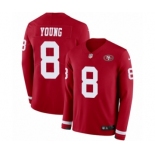 Men's Nike San Francisco 49ers #8 Steve Young Limited Red Therma Long Sleeve NFL Jersey