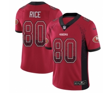 Men's Nike San Francisco 49ers #80 Jerry Rice Limited Red Rush Drift Fashion NFL Jersey