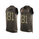 Men's Nike San Francisco 49ers #81 Terrell Owens Limited Green Salute to Service Tank Top NFL Jersey