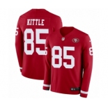 Men's Nike San Francisco 49ers #85 George Kittle Limited Red Therma Long Sleeve NFL Jersey