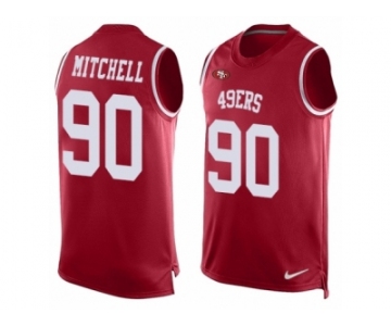 Men's Nike San Francisco 49ers #90 Earl Mitchell Limited Red Player Name & Number Tank Top NFL Jersey