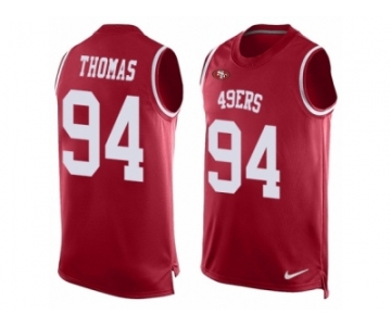 Men's Nike San Francisco 49ers #94 Solomon Thomas Limited Red Player Name & Number Tank Top NFL Jersey