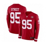 Men's Nike San Francisco 49ers #95 Kentavius Street Limited Red Therma Long Sleeve NFL Jersey