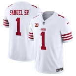 Men's San Francisco 49ers #1 Deebo Samuel SR White 2024 F.U.S.E. With 2-Star C Patch Vapor Untouchable Limited Football Stitched Jersey