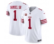 Men's San Francisco 49ers #1 Deebo Samuel SR White 2024 F.U.S.E. With 2-Star C Patch Vapor Untouchable Limited Football Stitched Jersey