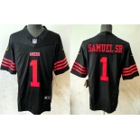 Men's San Francisco 49ers #1 Deebo Samuel Sr Black 2024 FUSE Vapor Limited Stitched Jersey