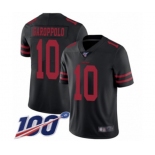 Men's San Francisco 49ers #10 Jimmy Garoppolo Black Vapor Untouchable Limited Player 100th Season Football Jersey