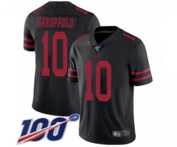 Men's San Francisco 49ers #10 Jimmy Garoppolo Black Vapor Untouchable Limited Player 100th Season Football Jersey