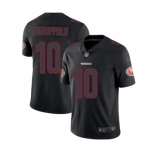 Men's San Francisco 49ers #10 Jimmy Garoppolo Limited Black Rush Impact Football Jersey