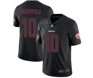 Men's San Francisco 49ers #10 Jimmy Garoppolo Limited Black Rush Impact Football Jersey