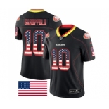 Men's San Francisco 49ers #10 Jimmy Garoppolo Limited Black Rush USA Flag Football Jersey