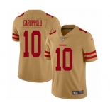 Men's San Francisco 49ers #10 Jimmy Garoppolo Limited Gold Inverted Legend Football Jersey