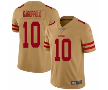 Men's San Francisco 49ers #10 Jimmy Garoppolo Limited Gold Inverted Legend Football Jersey