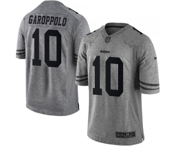 Men's San Francisco 49ers #10 Jimmy Garoppolo Limited Gray Gridiron Football Jersey