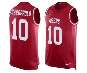 Men's San Francisco 49ers #10 Jimmy Garoppolo Limited Red Player Name & Number Tank Top Football Jersey