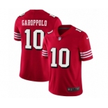 Men's San Francisco 49ers #10 Jimmy Garoppolo Limited Red Rush Vapor Untouchable Football Jerseys