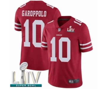 Men's San Francisco 49ers #10 Jimmy Garoppolo Red Team Color Vapor Untouchable Limited Player Super Bowl LIV Bound Football Jersey