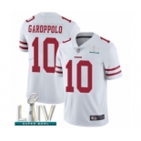 Men's San Francisco 49ers #10 Jimmy Garoppolo White Vapor Untouchable Limited Player Super Bowl LIV Bound Football Jersey