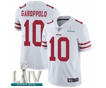 Men's San Francisco 49ers #10 Jimmy Garoppolo White Vapor Untouchable Limited Player Super Bowl LIV Bound Football Jersey