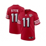 Men's San Francisco 49ers #11 Brandon Aiyuk 2021 Scarlet 75th Anniversary Alternate Football Stitched Game Jersey