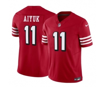 Men's San Francisco 49ers #11 Brandon Aiyuk Red 2023 F.U.S.E. Vapor Limited Throwback Football Stitched Jersey