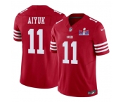 Men's San Francisco 49ers #11 Brandon Aiyuk Red 2024 F.U.S.E. Super Bowl LVIII Patch Vapor Untouchable Limited Football Stitched Jersey