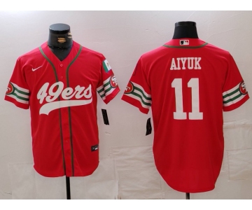 Men's San Francisco 49ers #11 Brandon Aiyuk Red Mexico Cool Base Stitched Baseball Jersey