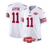 Men's San Francisco 49ers #11 Brandon Aiyuk White 2023 F.U.S.E. NFC West Champions Patch Football Stitched Jersey