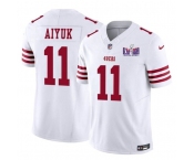 Men's San Francisco 49ers #11 Brandon Aiyuk White 2024 F.U.S.E. Super Bowl LVIII Patch Vapor Untouchable Limited Football Stitched Jersey