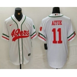 Men's San Francisco 49ers #11 Brandon Aiyuk White Mexico Cool Base Stitched Baseball Jersey