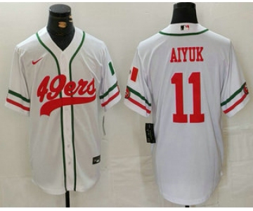 Men's San Francisco 49ers #11 Brandon Aiyuk White Mexico Cool Base Stitched Baseball Jersey