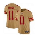 Men's San Francisco 49ers #11 Marquise Goodwin Limited Gold Inverted Legend Football Jersey