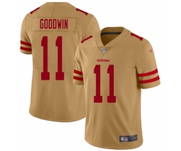 Men's San Francisco 49ers #11 Marquise Goodwin Limited Gold Inverted Legend Football Jersey