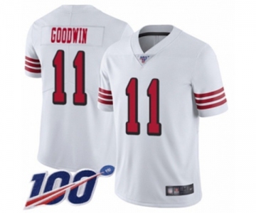 Men's San Francisco 49ers #11 Marquise Goodwin Limited White Rush Vapor Untouchable 100th Season Football Jersey