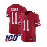 Men's San Francisco 49ers #11 Marquise Goodwin Red Team Color Vapor Untouchable Limited Player 100th Season Football Jersey