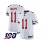 Men's San Francisco 49ers #11 Marquise Goodwin White Vapor Untouchable Limited Player 100th Season Football Jersey