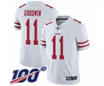 Men's San Francisco 49ers #11 Marquise Goodwin White Vapor Untouchable Limited Player 100th Season Football Jersey