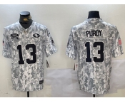 Men's San Francisco 49ers #13 Brock Purdy 2024 Arctic Camo Salute To Service Limited Stitched Football Jersey