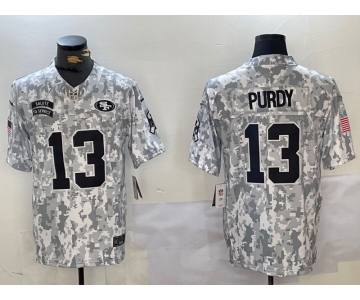 Men's San Francisco 49ers #13 Brock Purdy 2024 Arctic Camo Salute To Service Limited Stitched Football Jersey