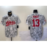 Men's San Francisco 49ers #13 Brock Purdy Arctic Camo 2024 Salute to Service Stitched Baseball Jersey