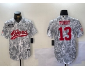 Men's San Francisco 49ers #13 Brock Purdy Arctic Camo 2024 Salute to Service Stitched Baseball Jersey