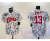 Men's San Francisco 49ers #13 Brock Purdy Arctic Camo 2024 Salute to Service Stitched Baseball Jerseys