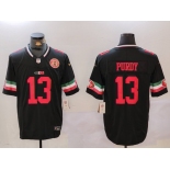 Men's San Francisco 49ers #13 Brock Purdy Black F.U.S.E. Mexico With Gate Bridge Patch Vapor Limited Stitched Football Jersey