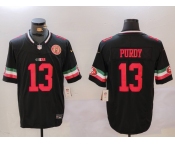 Men's San Francisco 49ers #13 Brock Purdy Black F.U.S.E. Mexico With Gate Bridge Patch Vapor Limited Stitched Football Jersey