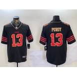 Men's San Francisco 49ers #13 Brock Purdy Black Golden Edition Stitched Nike Limited Jersey