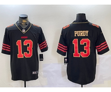 Men's San Francisco 49ers #13 Brock Purdy Black Golden Edition Stitched Nike Limited Jersey