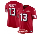 Men's San Francisco 49ers #13 Brock Purdy Red 2023 F.U.S.E. NFC West Champions Patch Alternate Football Stitched Jersey