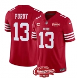 Men's San Francisco 49ers #13 Brock Purdy Red 2023 F.U.S.E. With 1-star C Ptach And NFC West Champions Patch Football Stitched Jersey