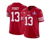 Men's San Francisco 49ers #13 Brock Purdy Red 2024 F.U.S.E. Super Bowl LVIII Patch And 1-star C Patch Vapor Untouchable Limited Football Stitched Jersey